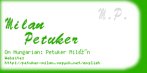 milan petuker business card